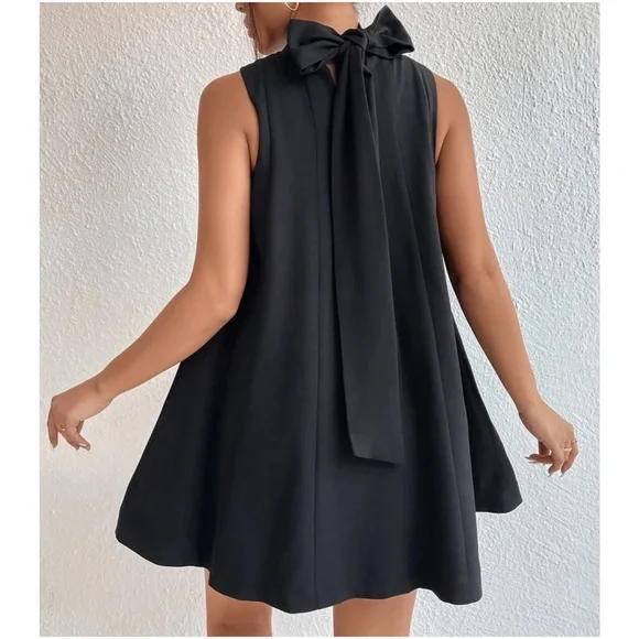 Luxe Neck Tie Party Evening Mini Dress - Picture 10 of 12